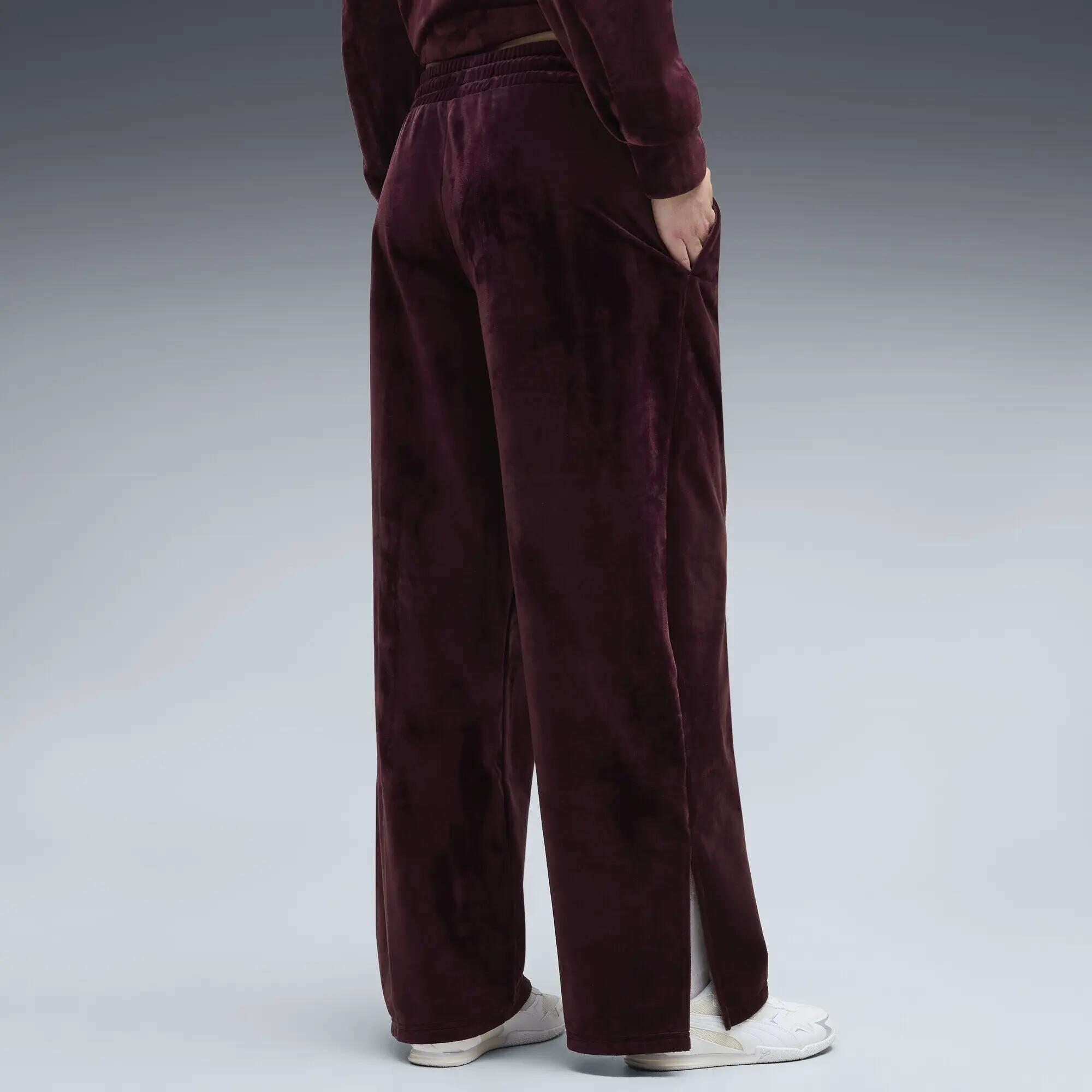 Damskie welurowe spodnie Essentials Elevated z prostymi nogawkami PUMA 3/5