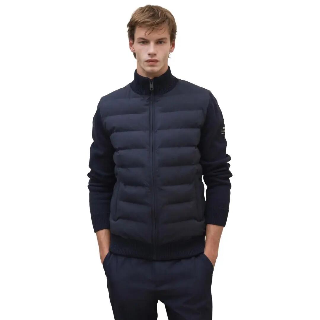 Chaqueta Azul Marino Ecoalf Tarife Hybrid Man Deep Navy de Corte Regular 1/4