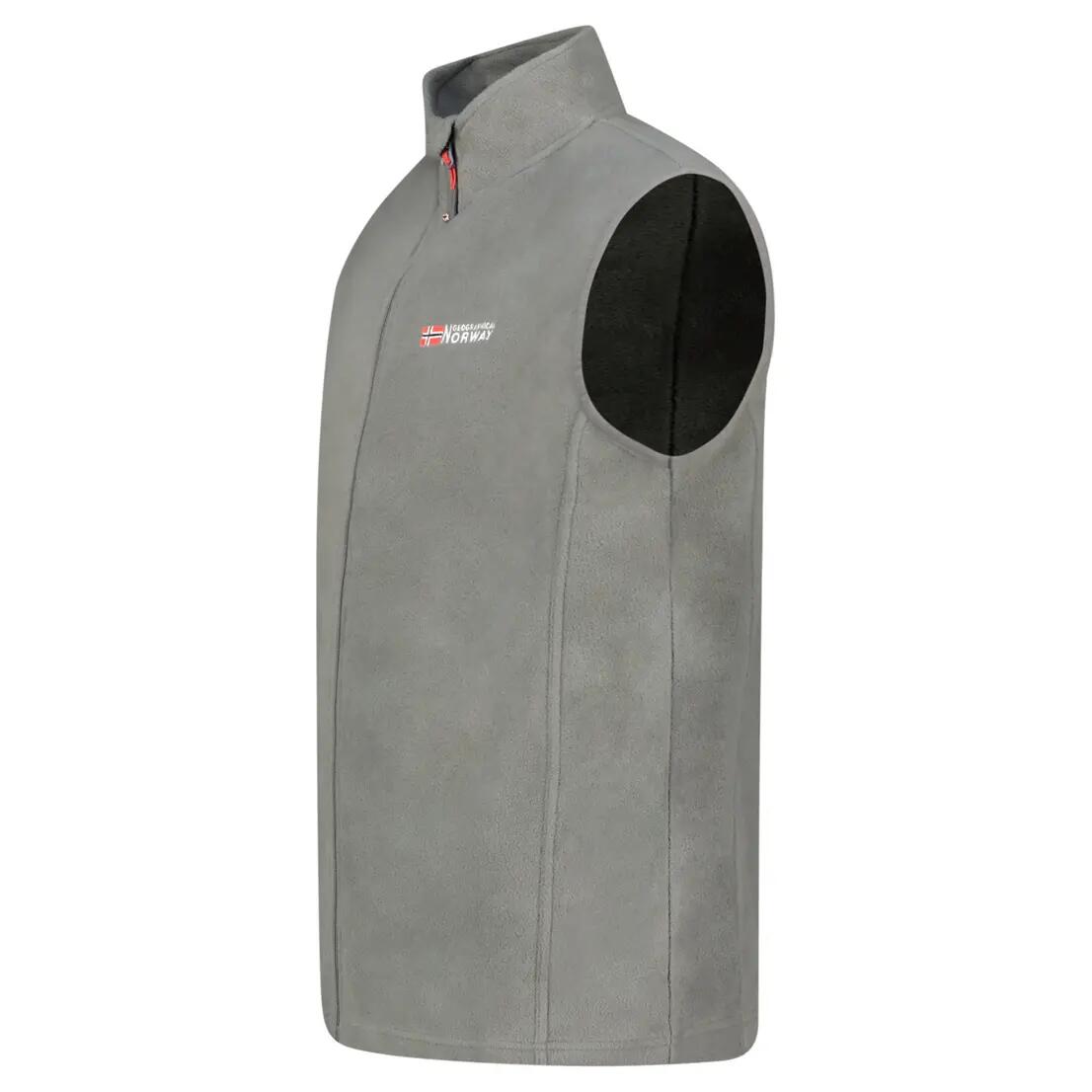 Fleece vest – mountain hiking – men’s – full-length zip – grey 6/6