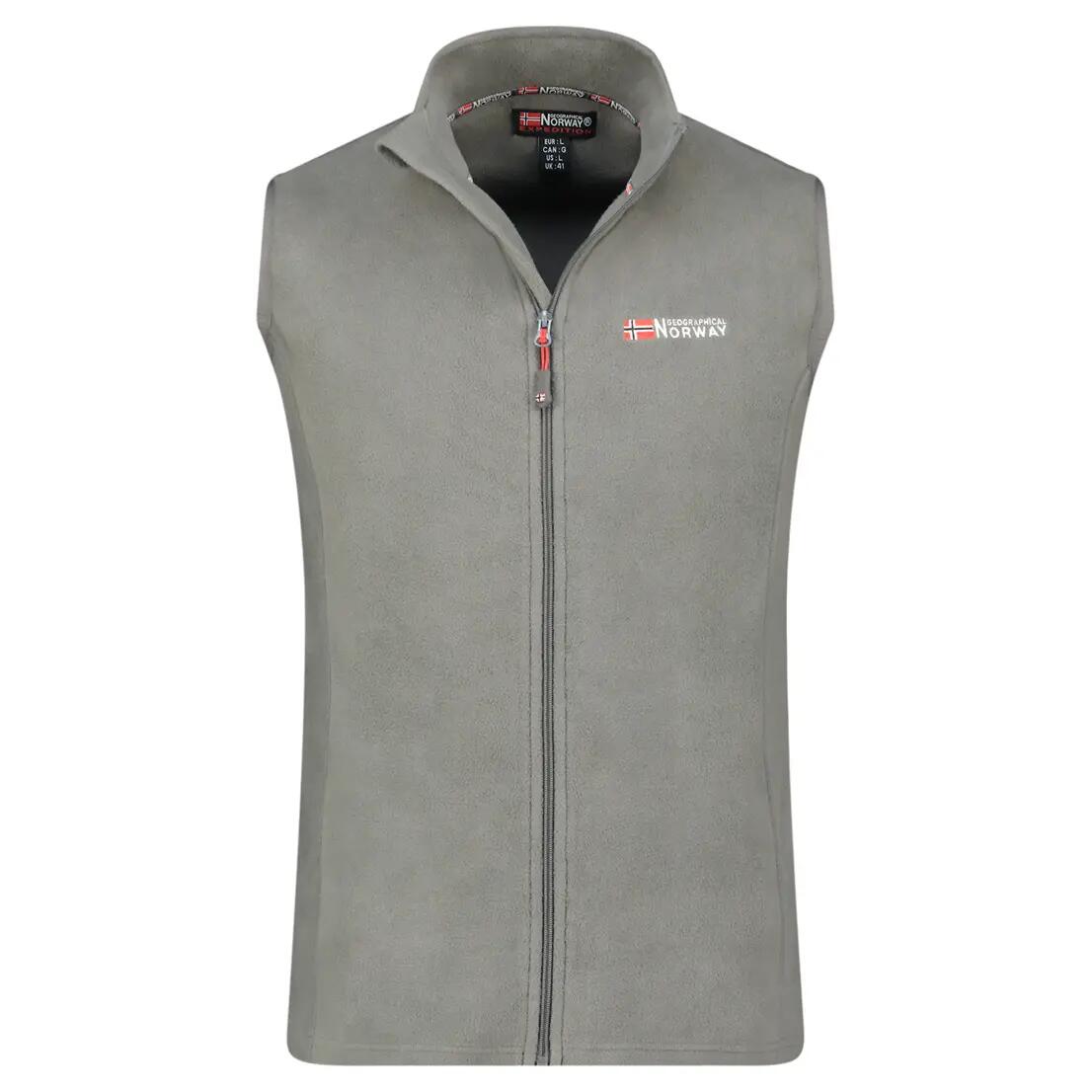 Fleece vest – mountain hiking – men’s – full-length zip – grey 3/6