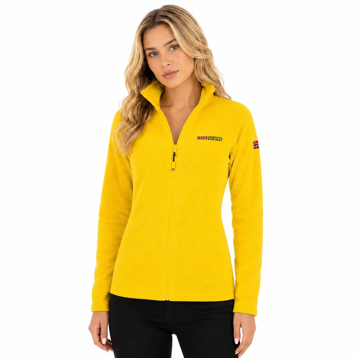 Felpa in pile – Escursionismo montano – Donna – Geographical Norway – Giallo 3/6