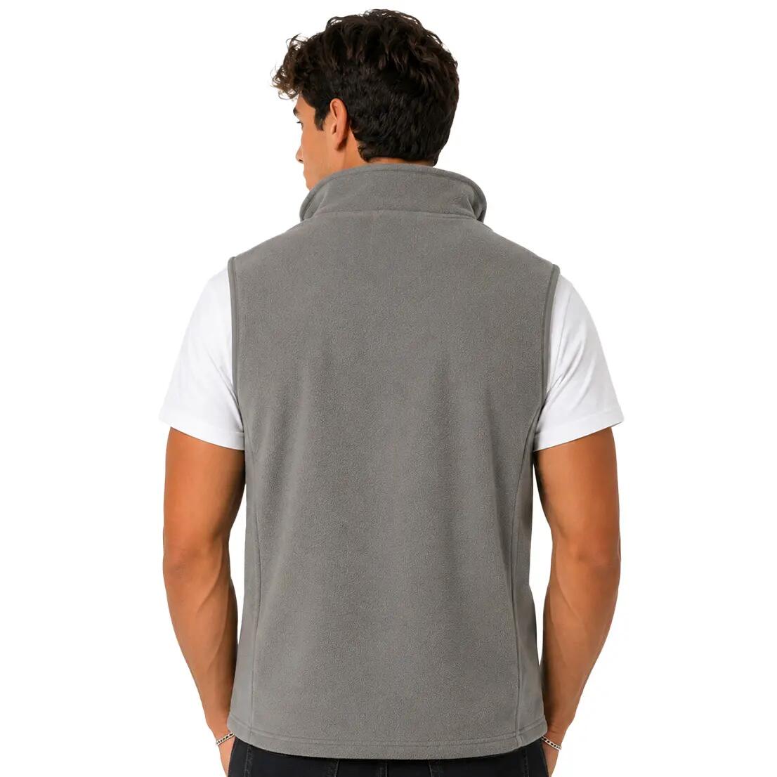 Fleece vest – mountain hiking – men’s – full-length zip – grey 2/6