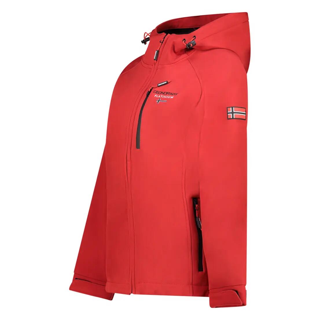 Veste softshell - Randonnée - Femme - Imperméable et coupe-vent - Rouge 4/5