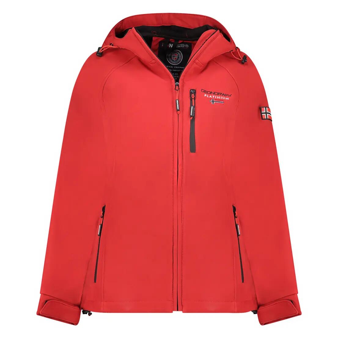 Veste softshell - Randonnée - Femme - Imperméable et coupe-vent - Rouge 2/5