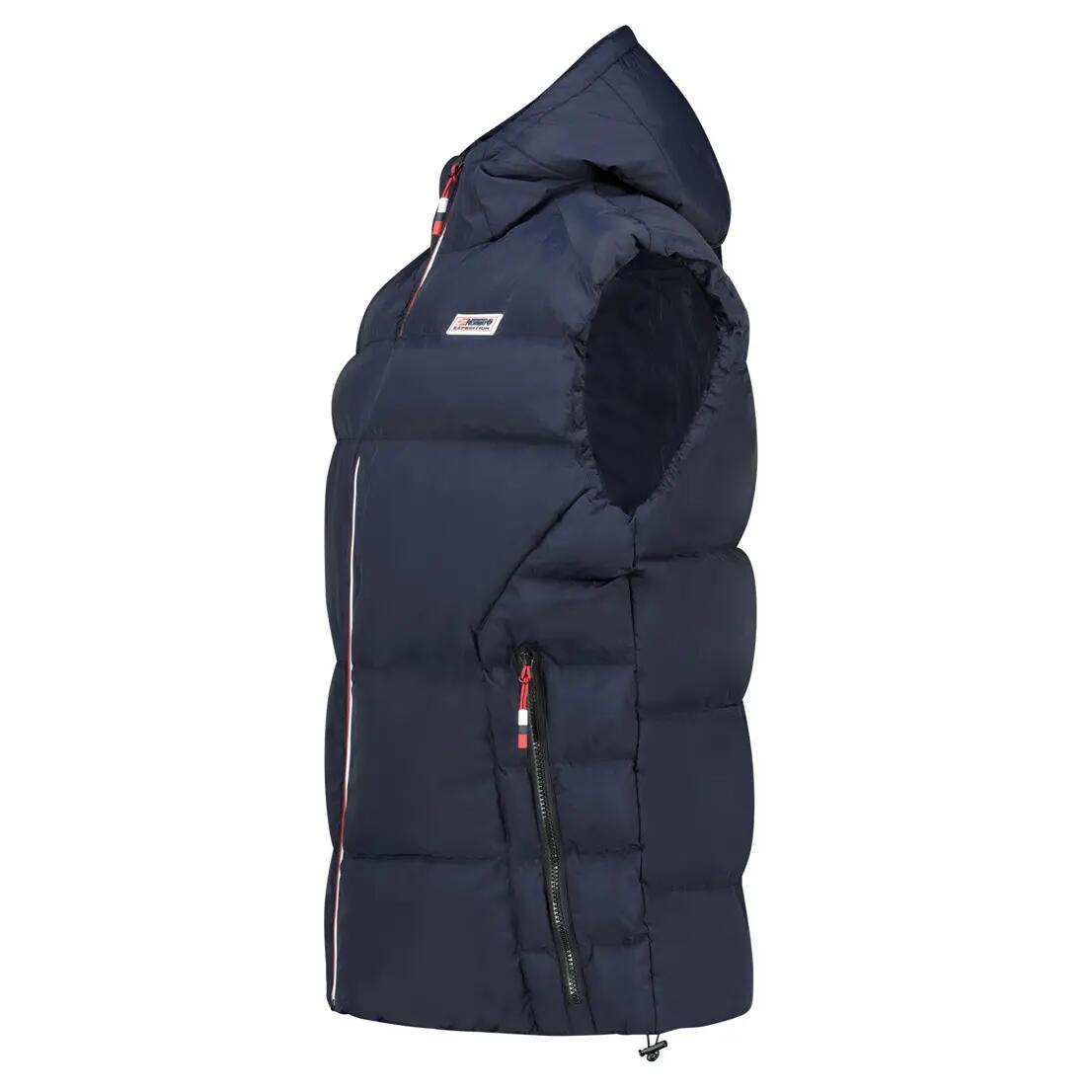 GEOGRAPHICAL NORWAY Herren Weste mit Kapuze, Reißverschlusstaschen – Marine 6/6