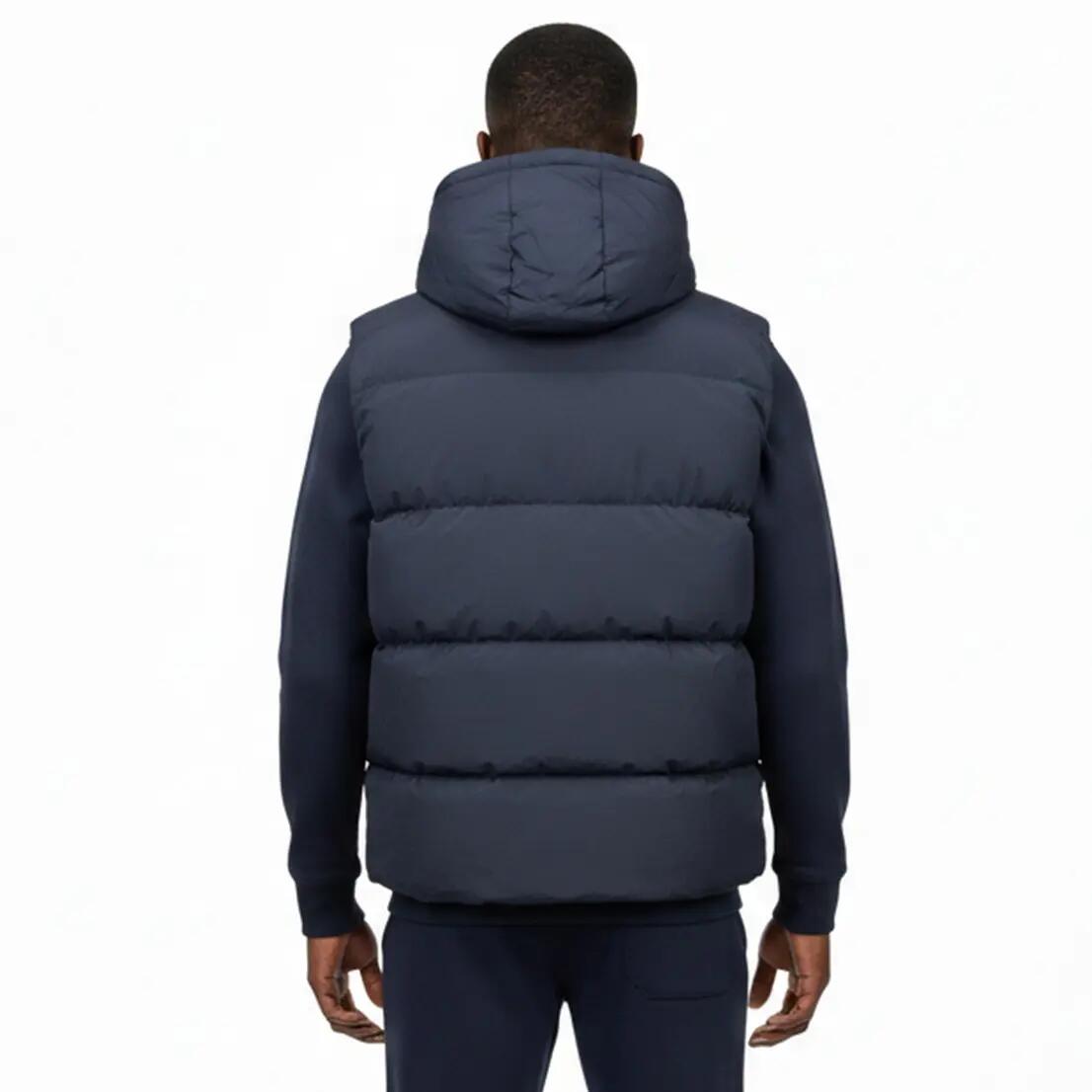 GEOGRAPHICAL NORWAY Herren Weste mit Kapuze, Reißverschlusstaschen – Marine 5/6