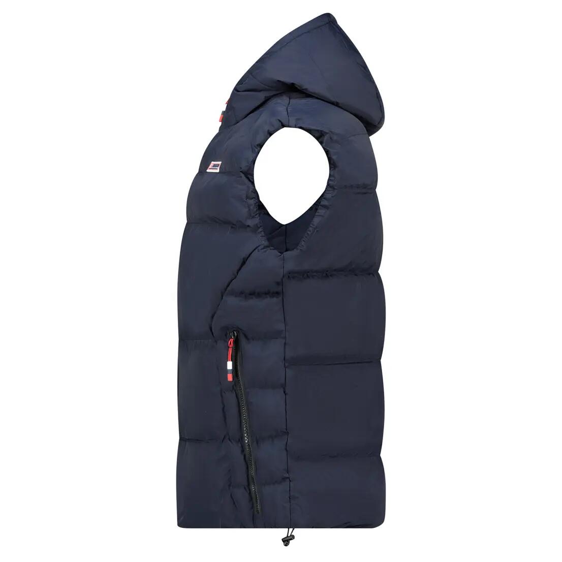 GEOGRAPHICAL NORWAY Herren Weste mit Kapuze, Reißverschlusstaschen – Marine 3/6