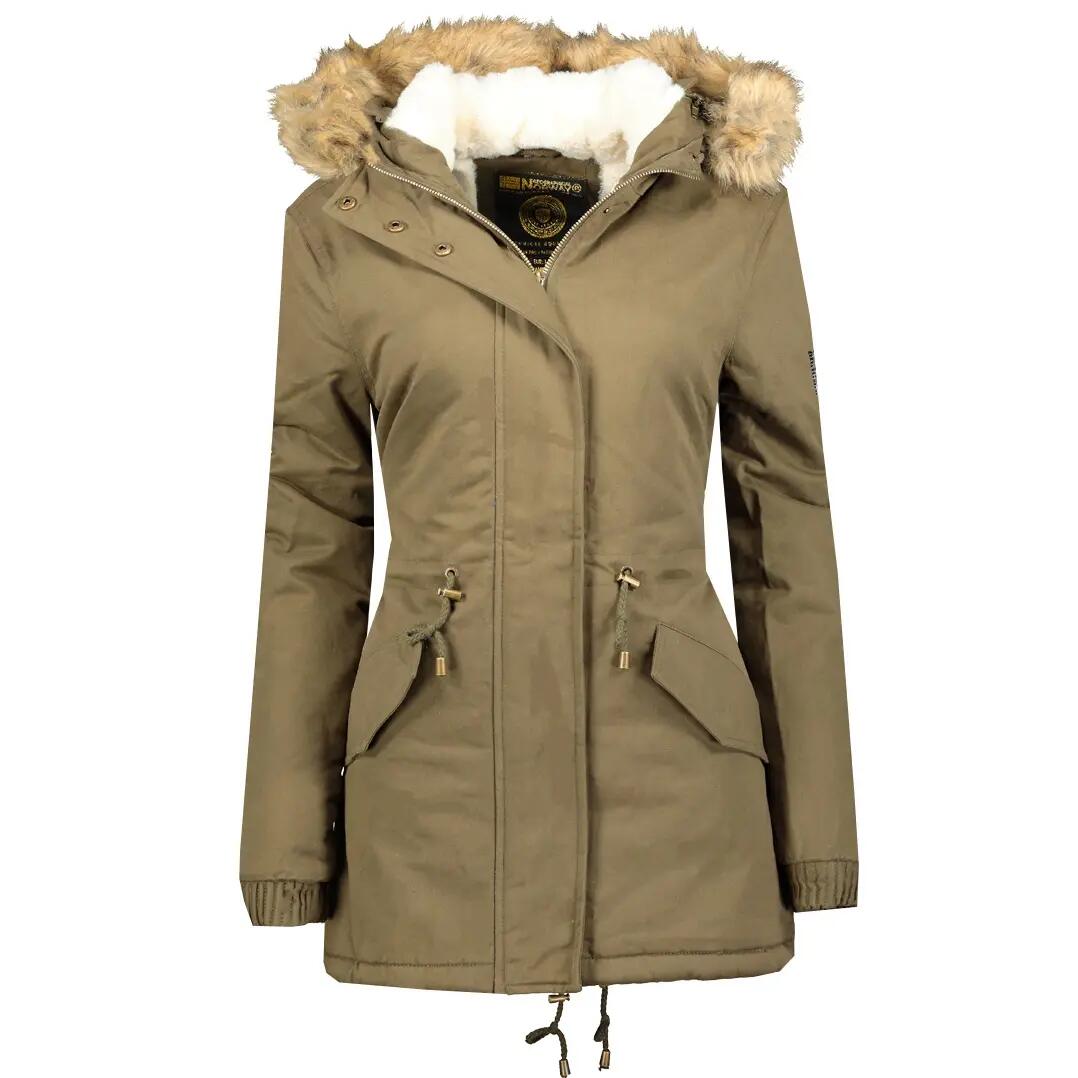 Veste - Randonnée en montagne - Femme - Imperméable, avec capuche - Vert kaki 1/3