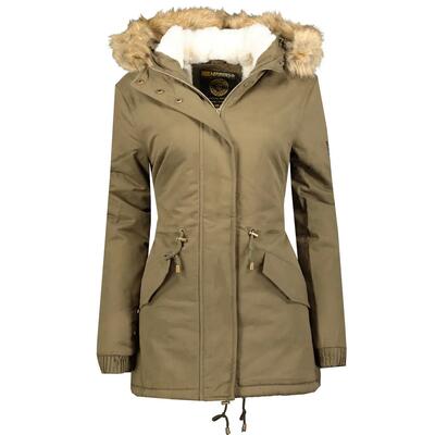 Parka – bergwandelen – dames – waterdicht, met capuchon – khaki