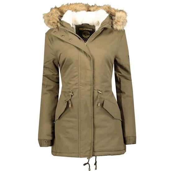 Veste - Randonnée en montagne - Femme - Imperméable, avec capuche - Vert kaki