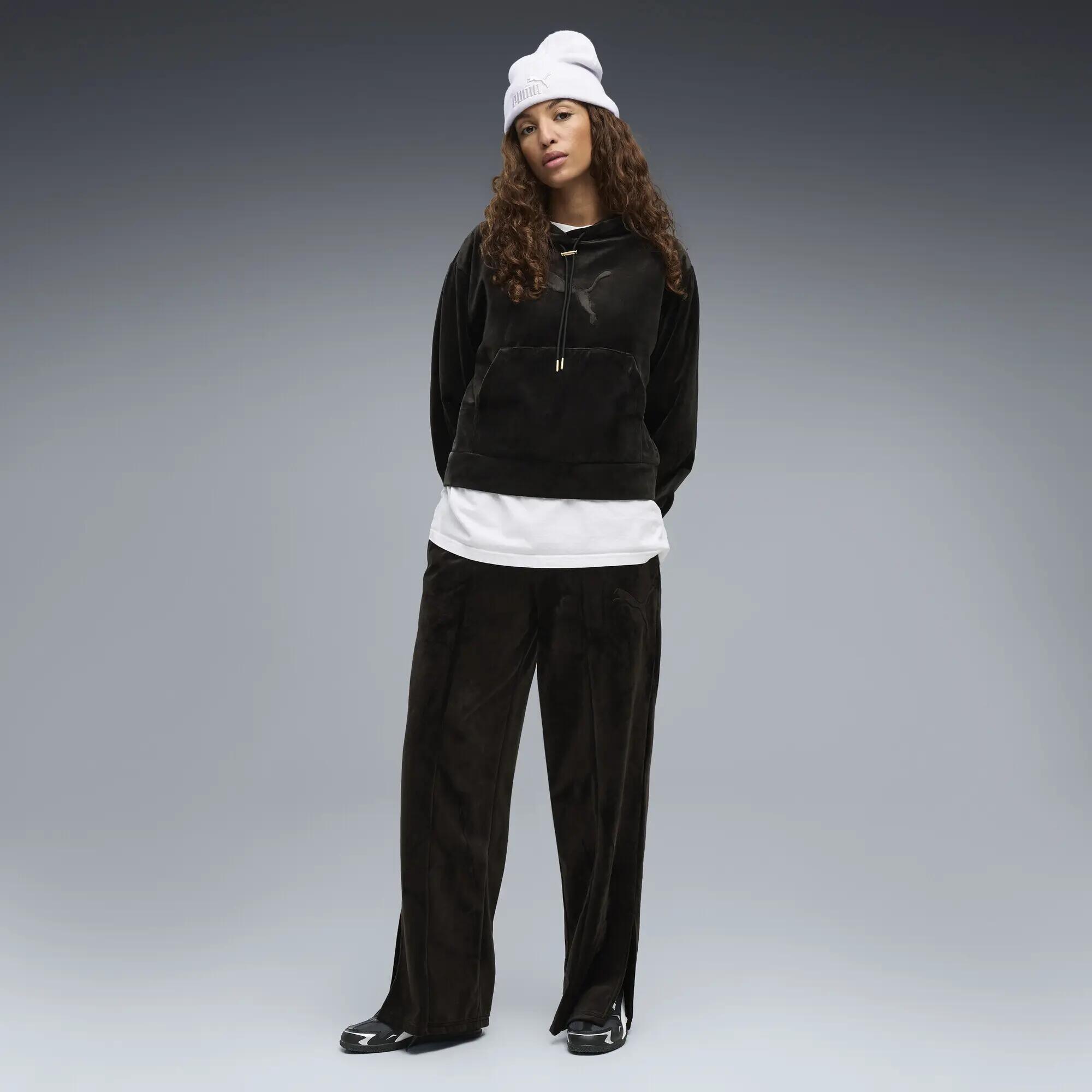 Damskie welurowe spodnie Essentials Elevated z prostymi nogawkami PUMA 2/5