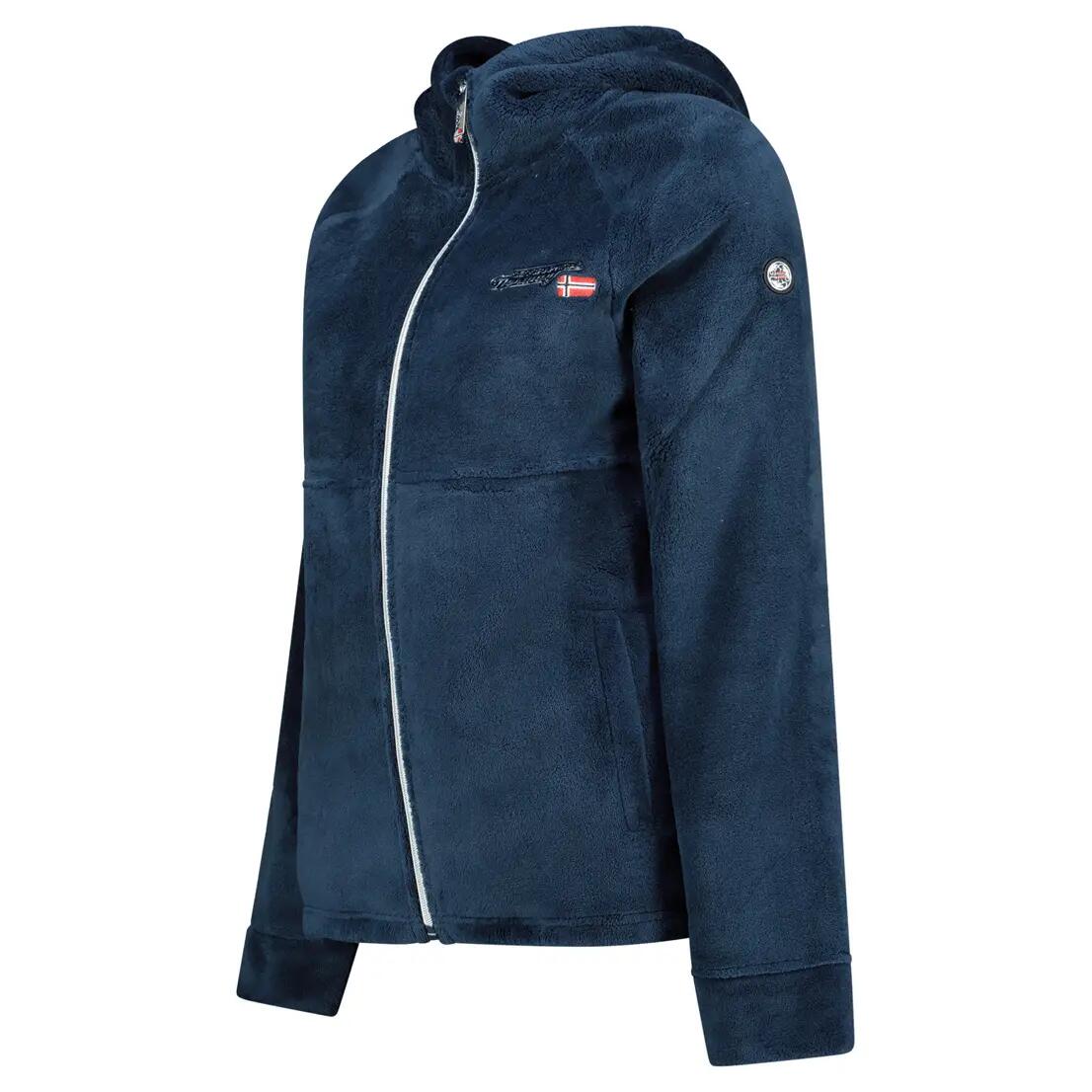 Fleecejacke – Bergwandern – Damen – mit Kapuze, Reißverschluss – Dunkelblau 5/6