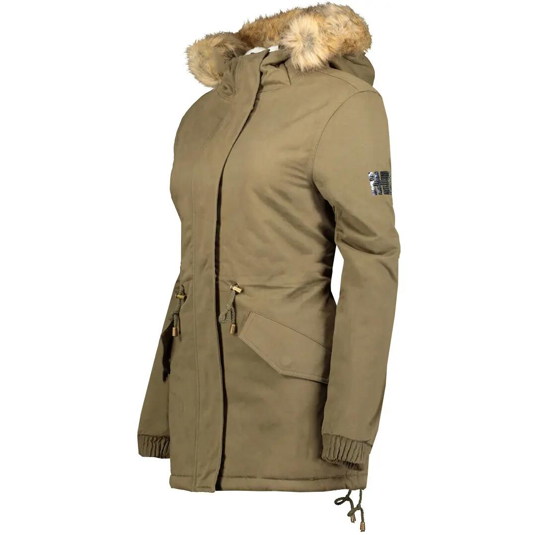 Veste - Randonnée en montagne - Femme - Imperméable, avec capuche - Vert kaki 2/3