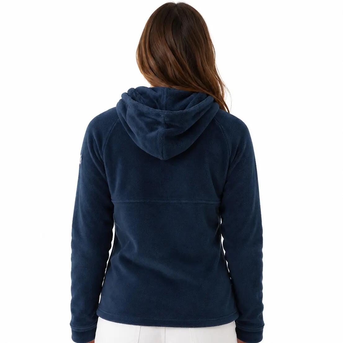Fleecejacke – Bergwandern – Damen – mit Kapuze, Reißverschluss – Dunkelblau 4/6