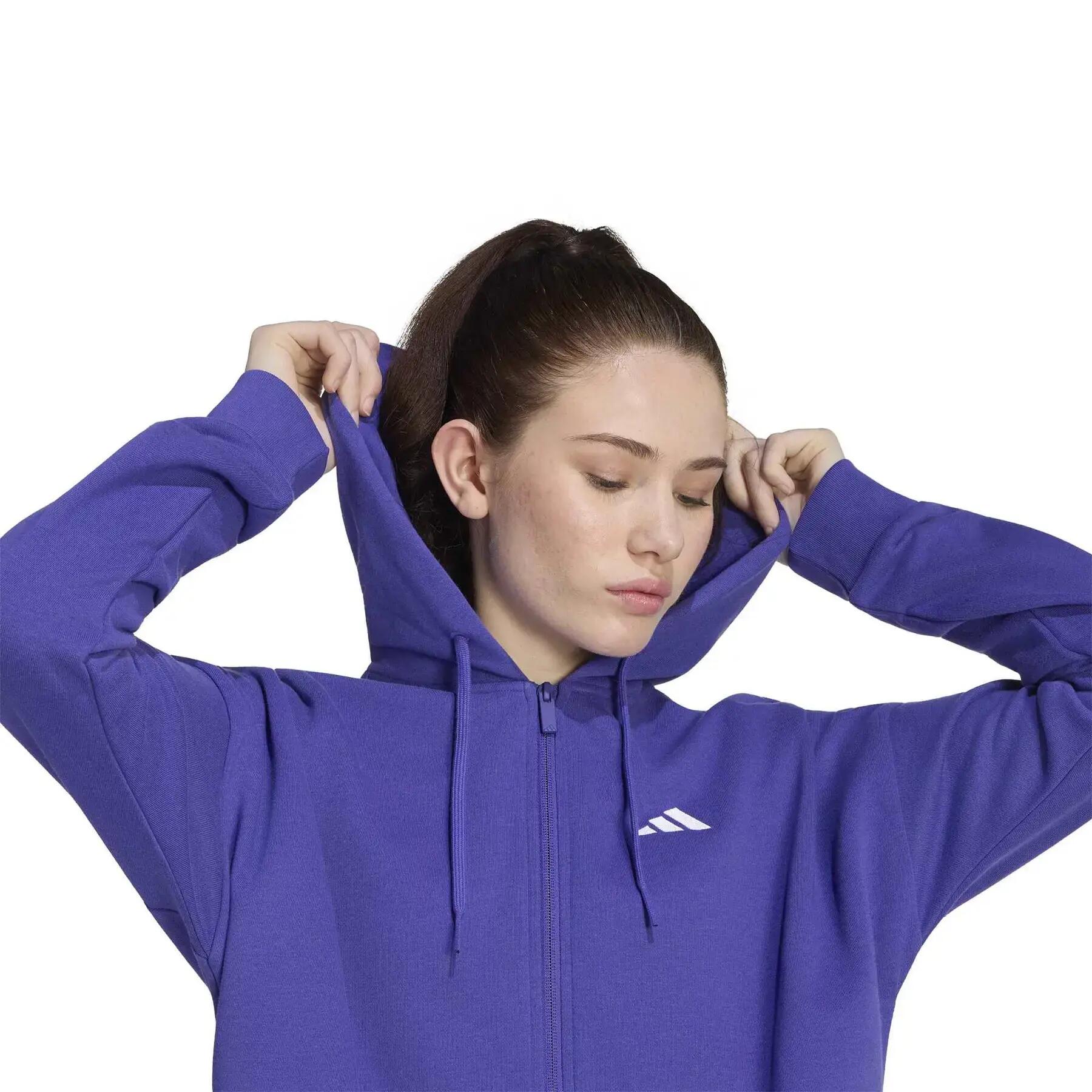 Veste de survêtement à capuche full zip femme adidas Essentials French Terry 6/6