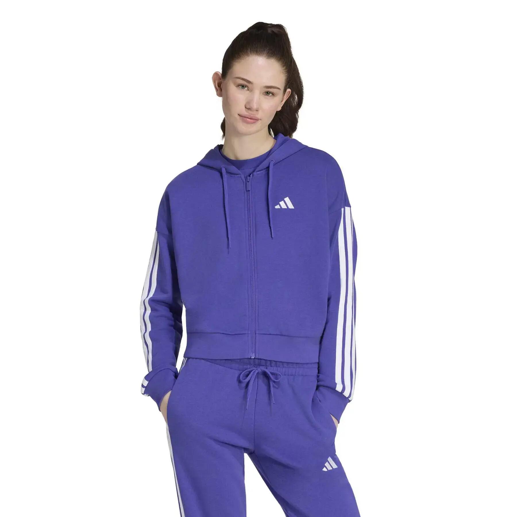 Veste de survêtement à capuche full zip femme adidas Essentials French Terry 2/6