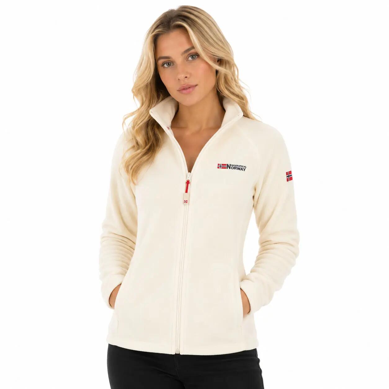 Fleece - Trekking montanha - Feminino - GEOGRAPHICAL NORWAY - Ajustado, Branco 6/6