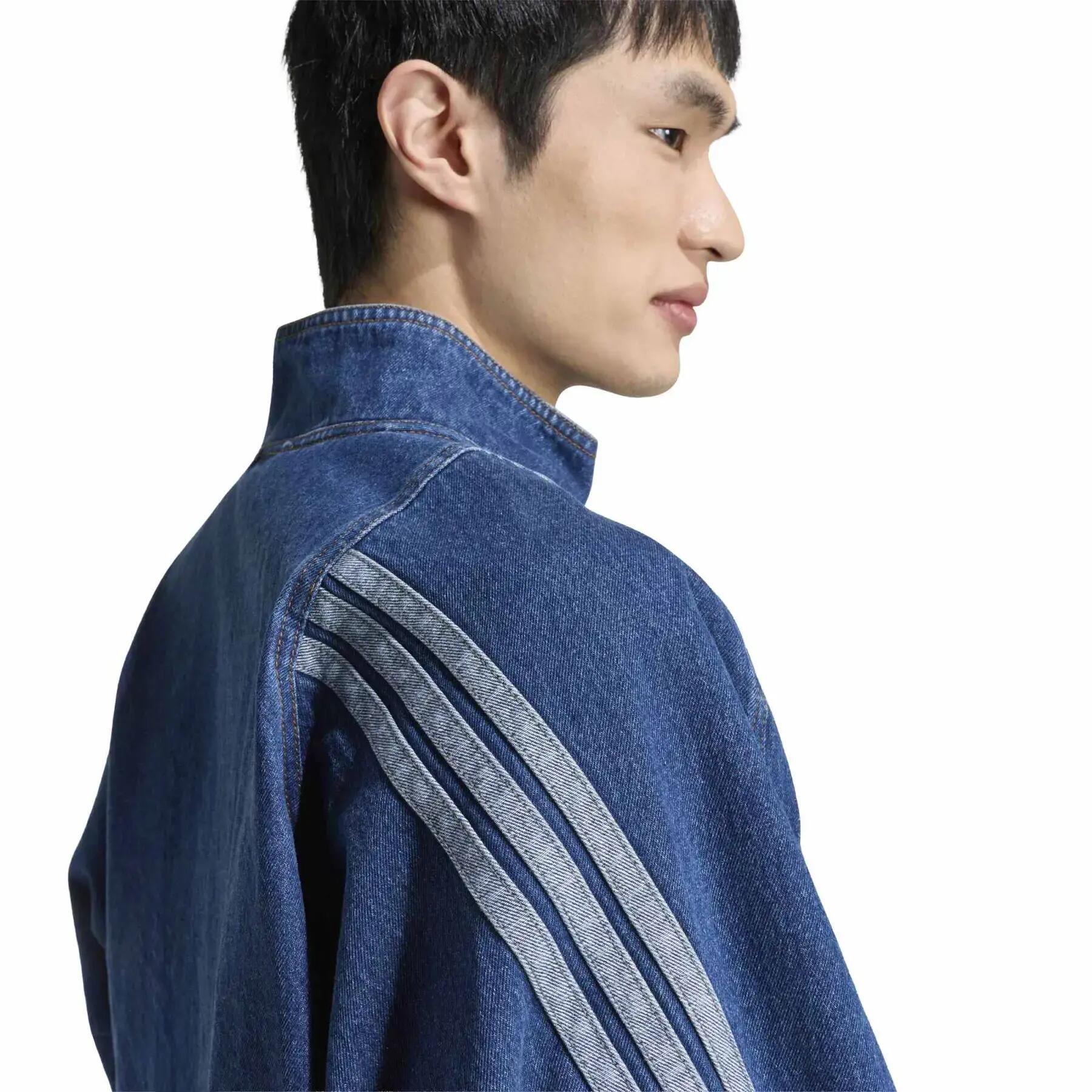 Veste de survêtement denim coupe large adidas Stadium 5/6