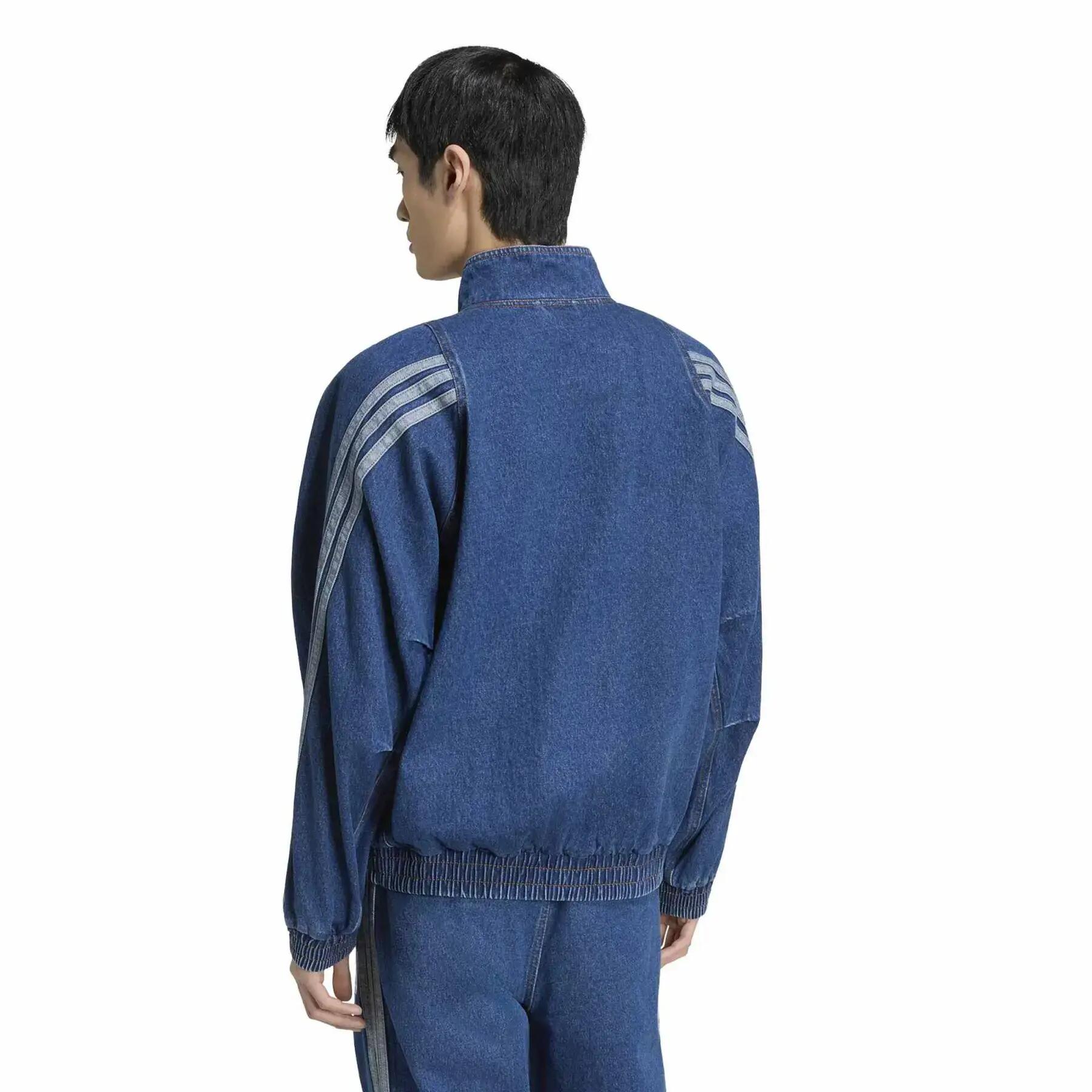 Veste de survêtement denim coupe large adidas Stadium 3/6