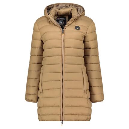 Damska codzienna parka GEOGRAPHICAL NORWAY ATIKAMAP LONG HOOD TAUPE DB LADY 233