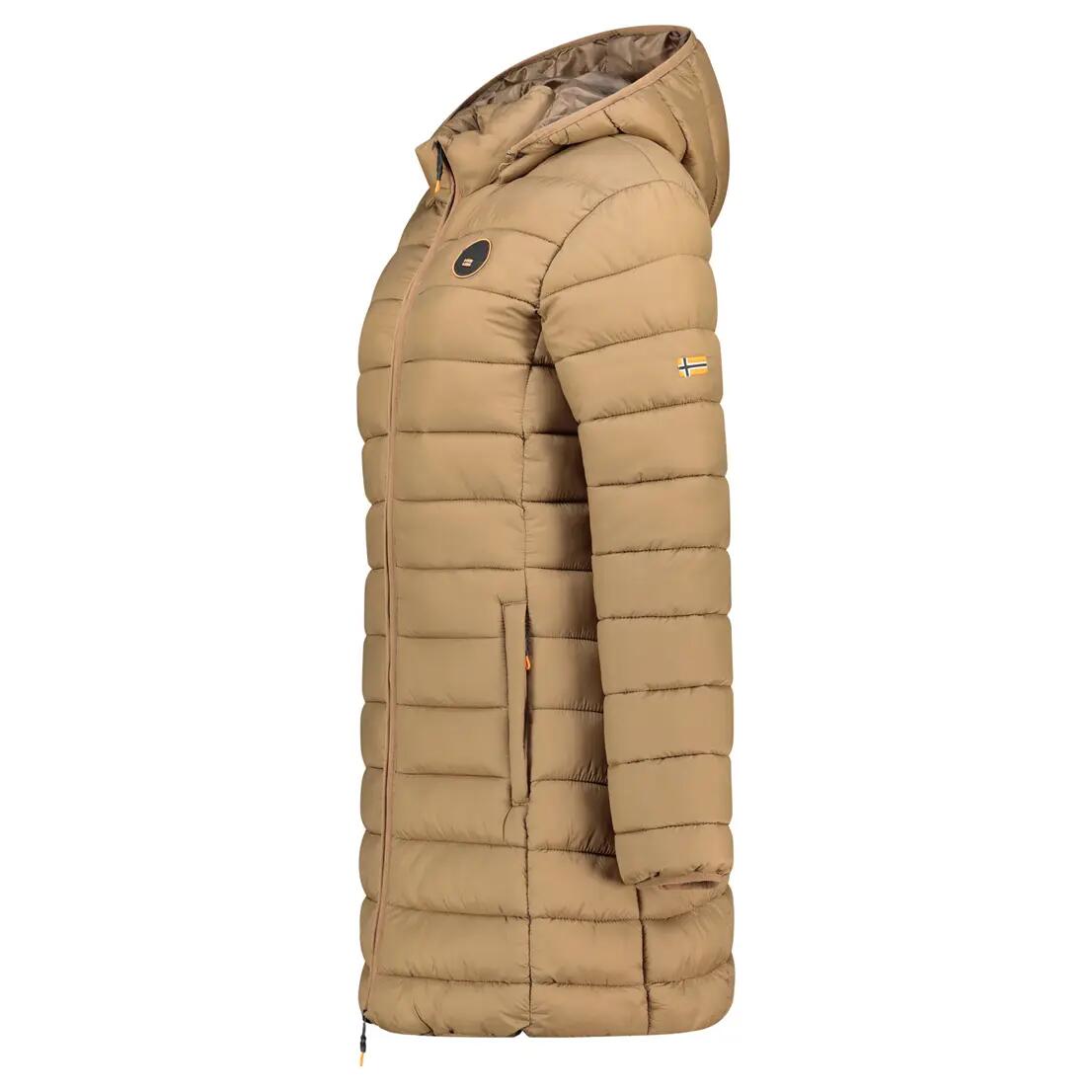 Parka lifestyle donna - imbottita con cappuccio - beige 5/6