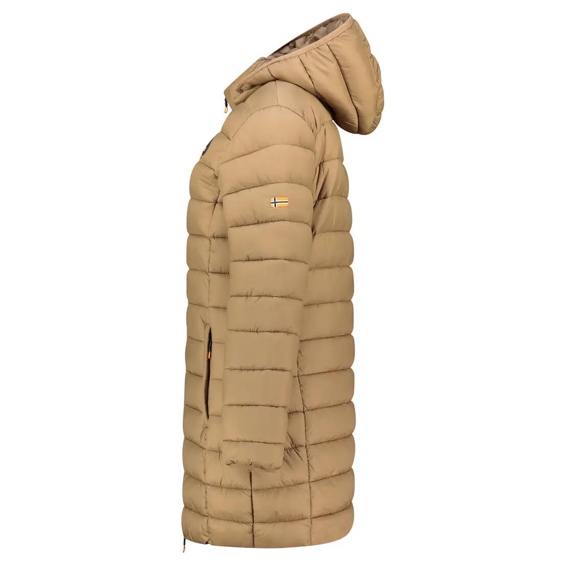 Parka lifestyle donna - imbottita con cappuccio - beige 3/6