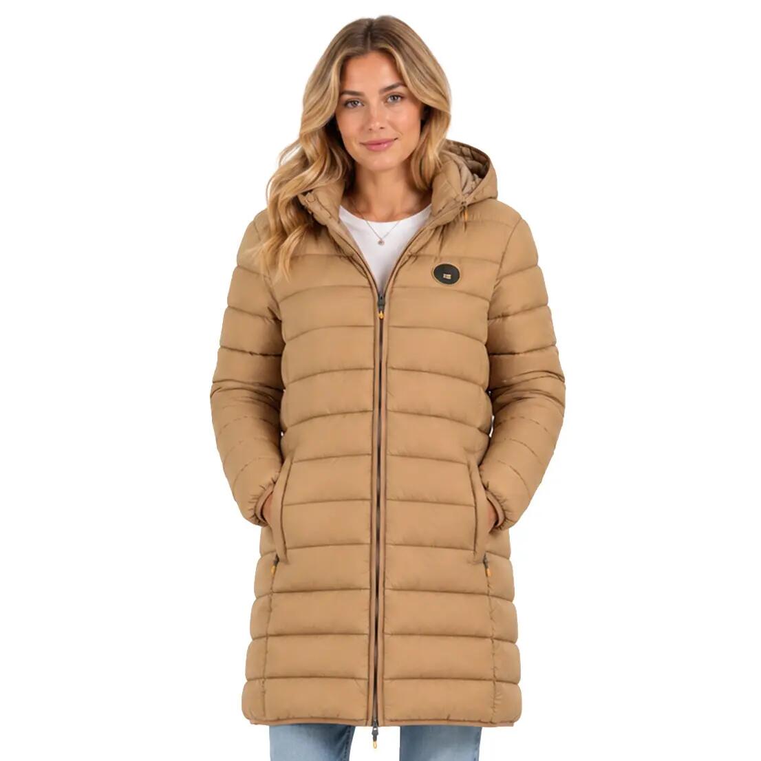 Parka lifestyle donna - imbottita con cappuccio - beige 2/6