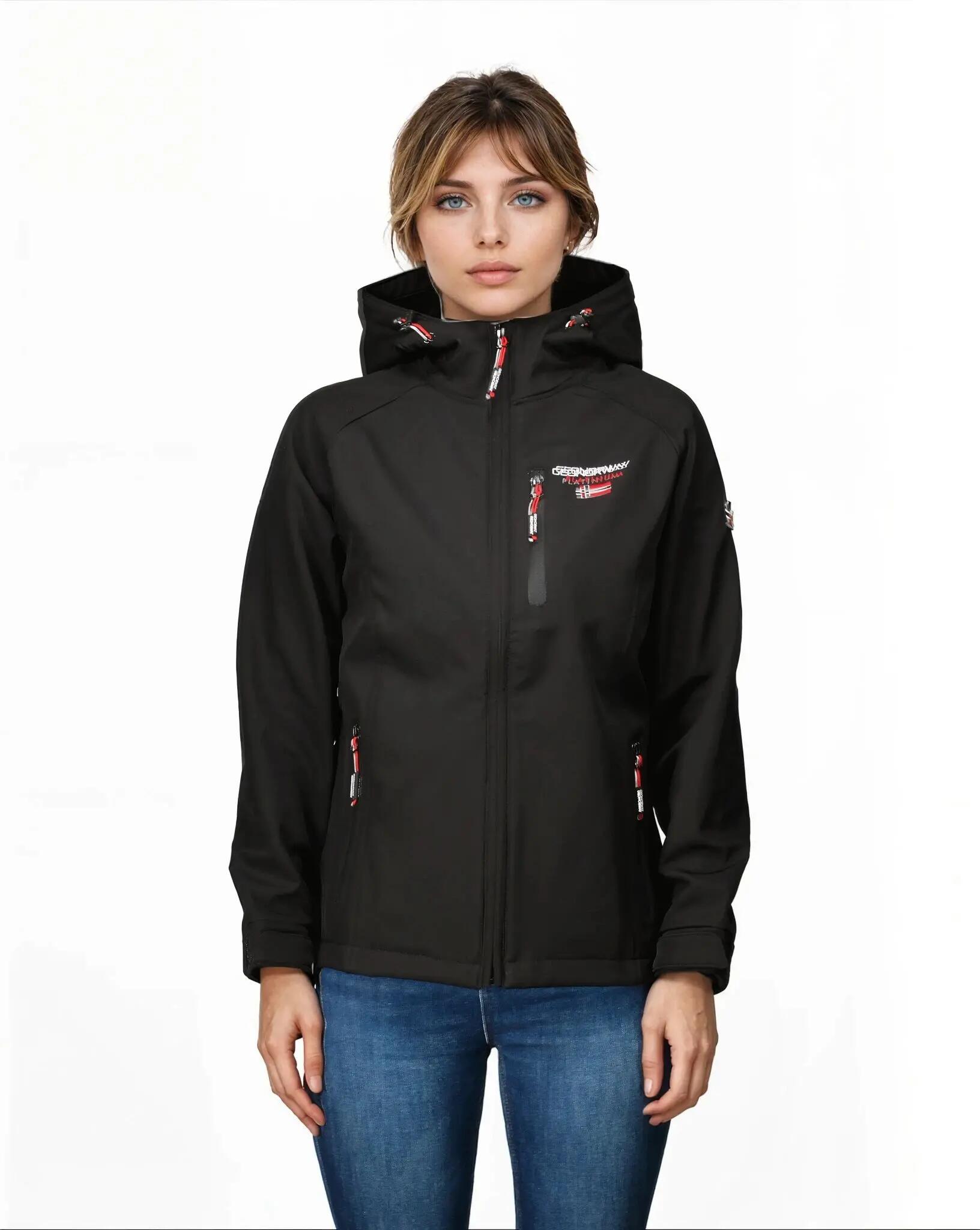 Veste softshell - Randonnée femme - Coupe-vent, noire 1/5