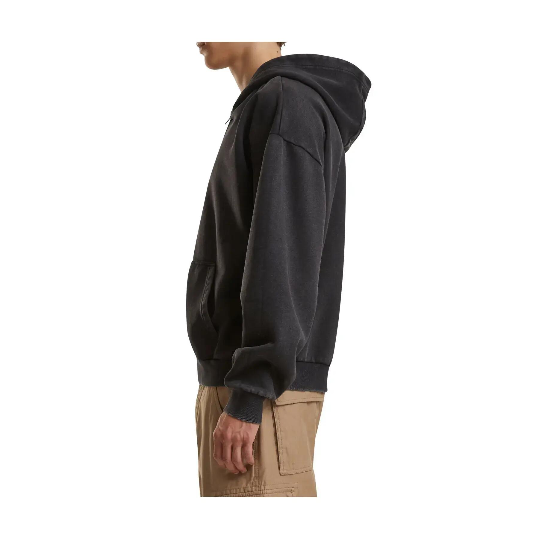 Sweatshirt com capuz pesado, desbotado e com fecho éclair Build Your Brand Stone 4/4