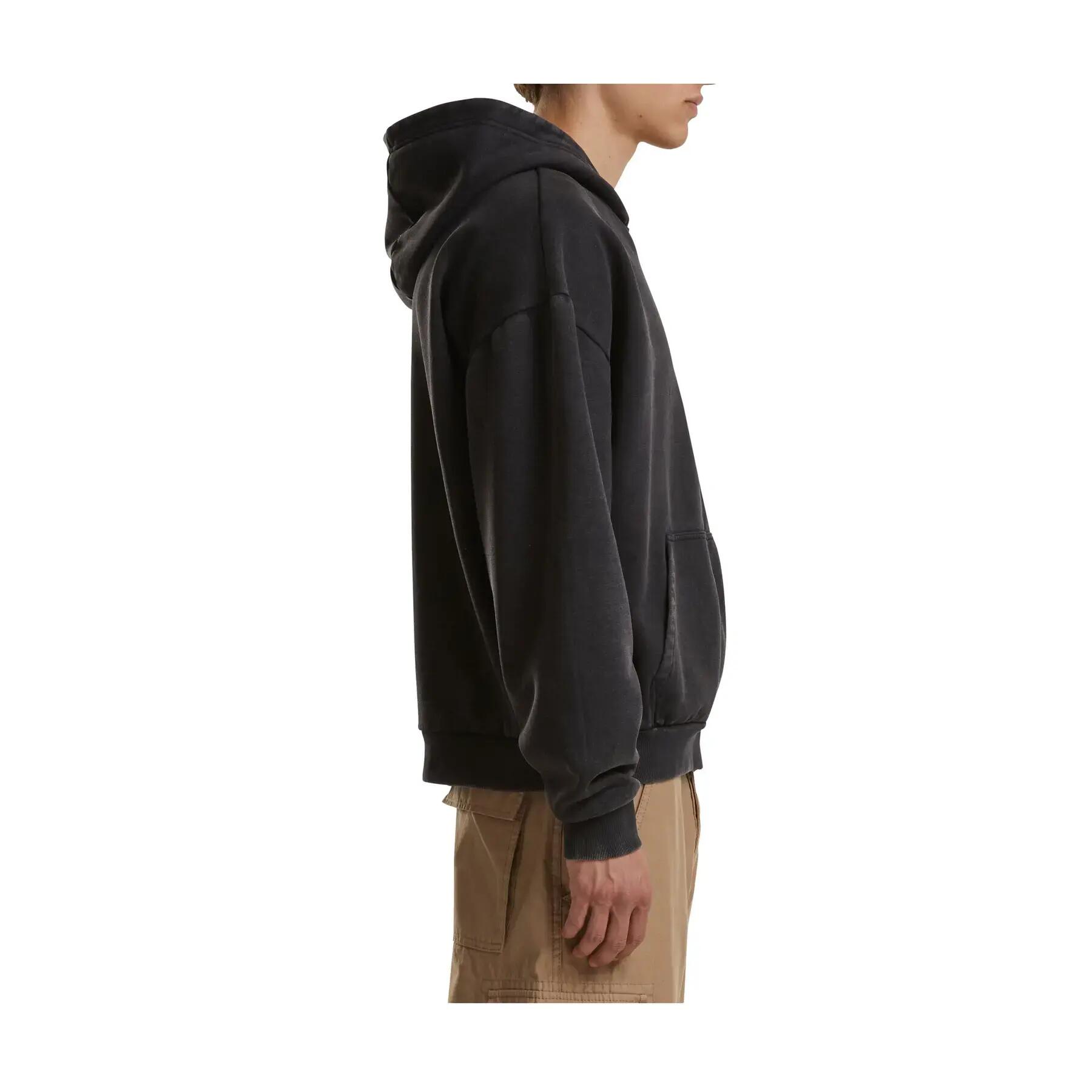 Sweatshirt com capuz pesado, desbotado e com fecho éclair Build Your Brand Stone 3/4