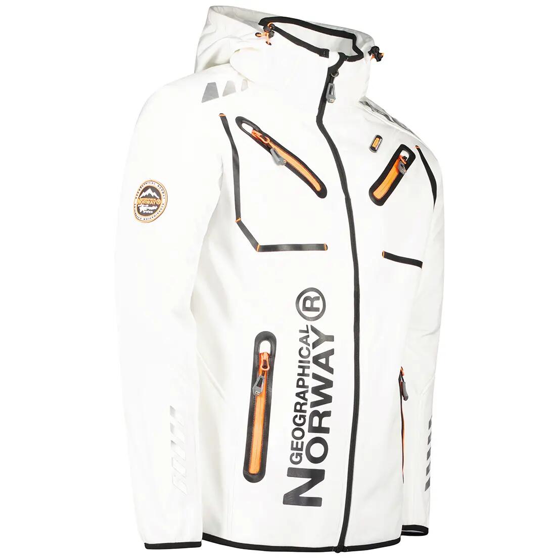 Męska turystyczna kurtka softshell GEOGRAPHICAL NORWAY RAINBOW MEN WHITE QUES… 3/4
