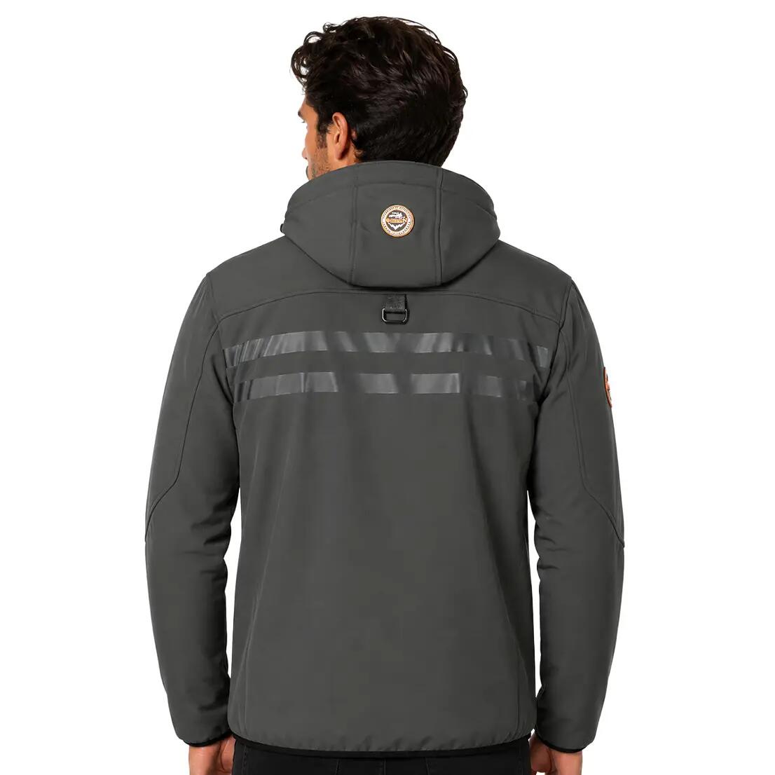 Softshell jacket – Hiking – Men’s – Waterproof – Dark grey/orange 2/6