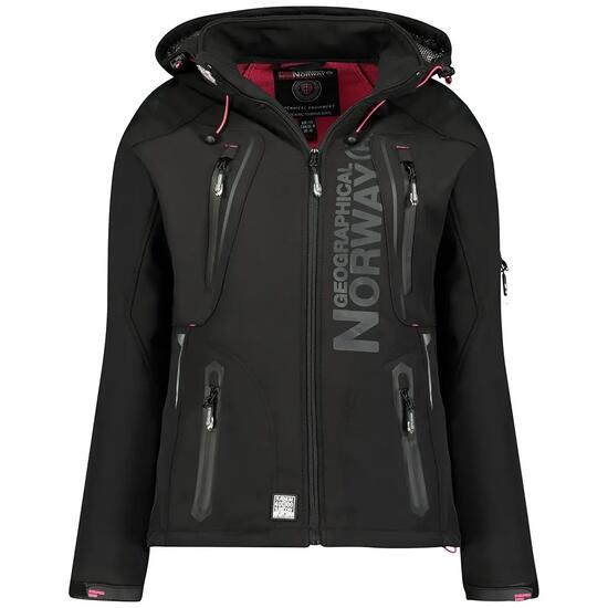 Veste softshell - Randonnée - Femme - Imperméable et coupe-vent - Noire