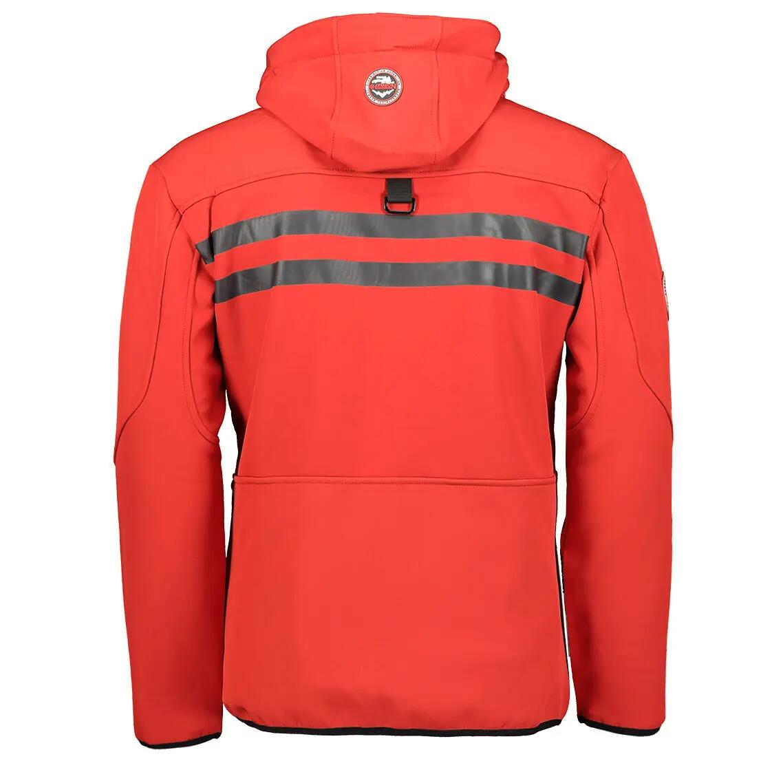 Veste softshell de randonnée pour homme, capuche amovible, rouge et noir 2/4