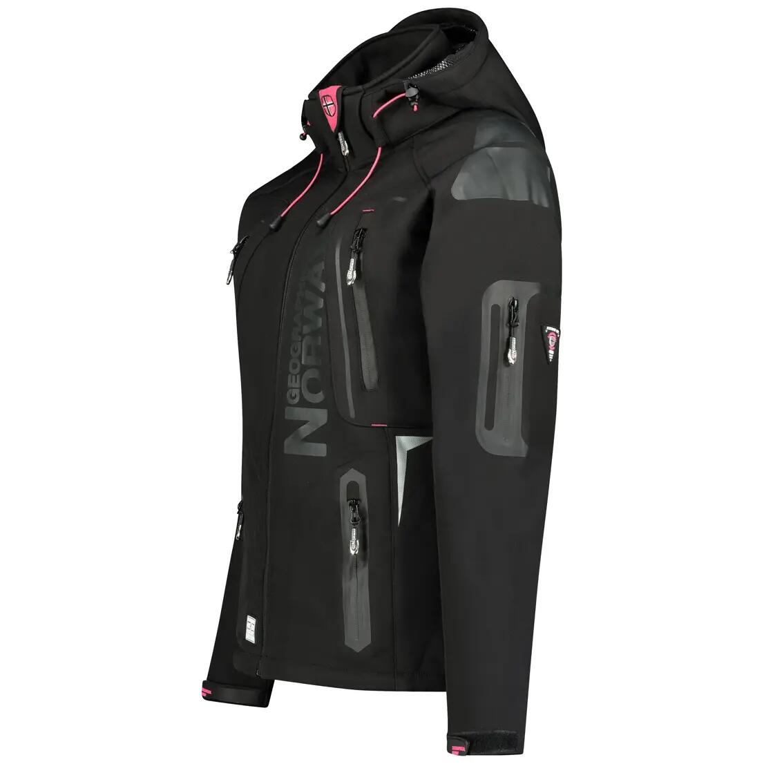 Veste softshell - Randonnée - Femme - Imperméable et coupe-vent - Noire 3/4