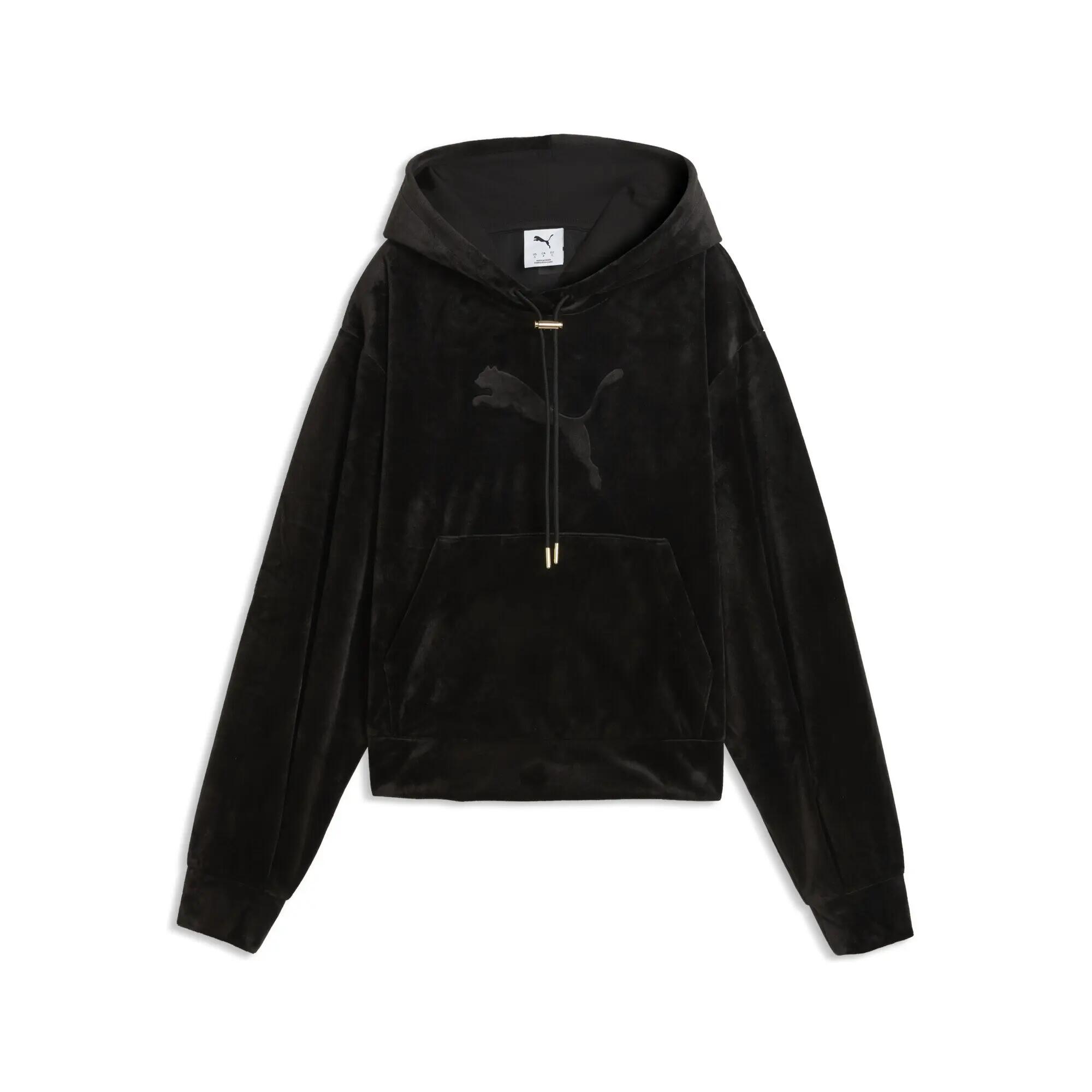 Hanorac din catifea pentru femei Essentials Elevated Standard Velour Hoodie PUMA