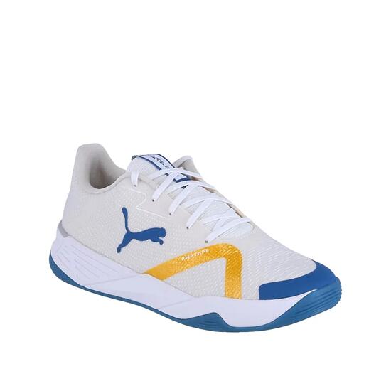 Zapatillas de balonmano PUMA Accelerate Turbo Nitro II Blancas/Azules/Naranjas