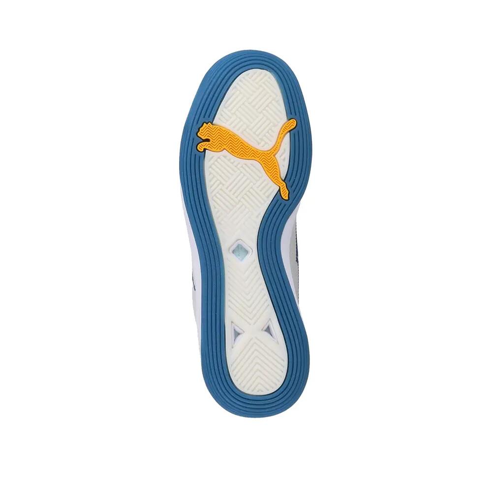 Zapatillas de balonmano PUMA Accelerate Turbo Nitro II Blancas/Azules/Naranjas 7/8