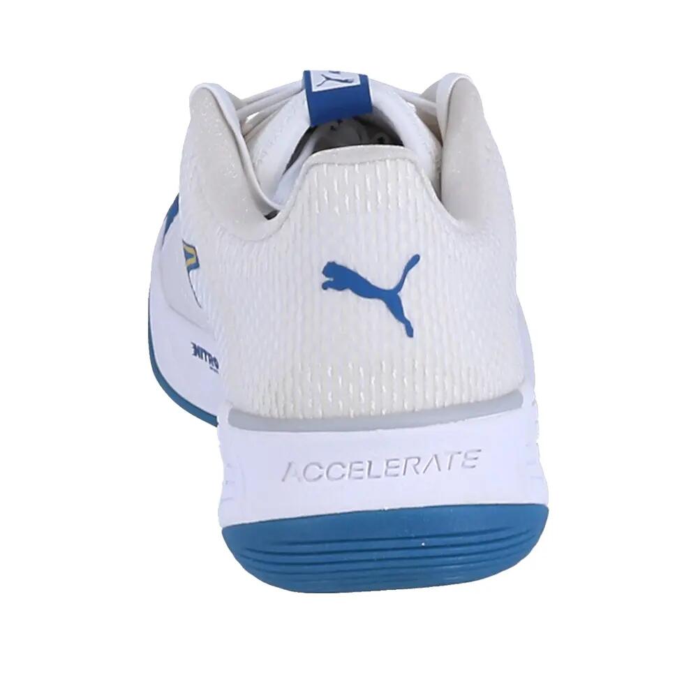 Zapatillas de balonmano PUMA Accelerate Turbo Nitro II Blancas/Azules/Naranjas 6/8