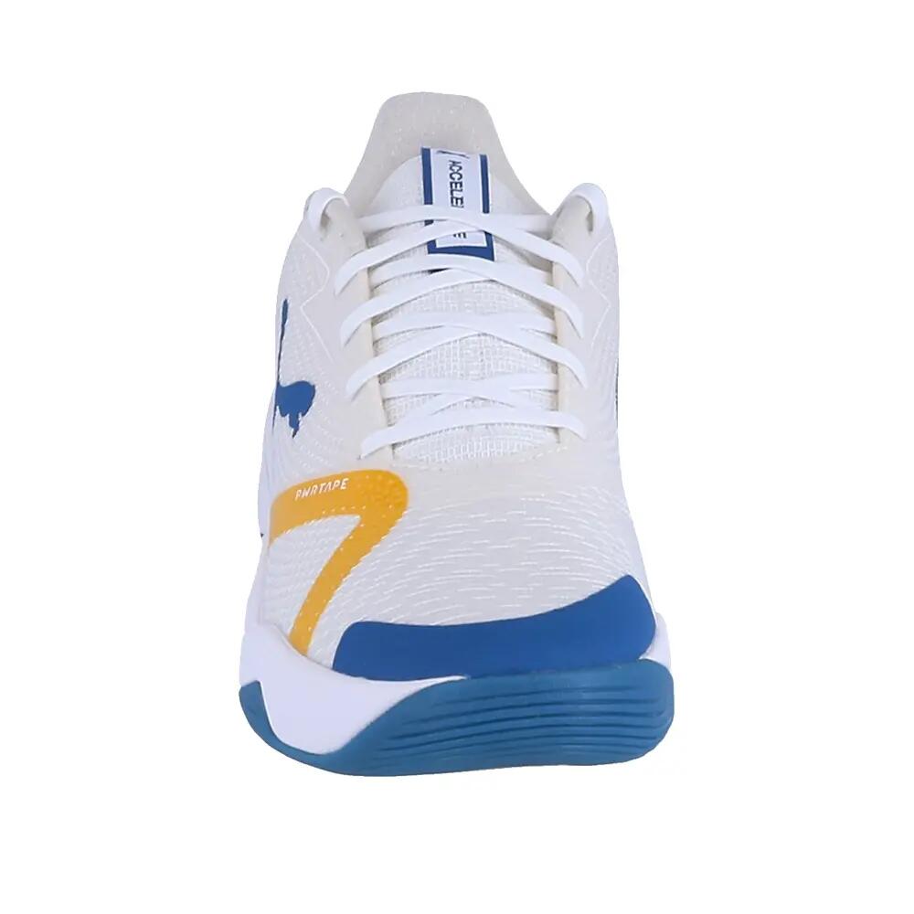 Zapatillas de balonmano PUMA Accelerate Turbo Nitro II Blancas/Azules/Naranjas 4/8