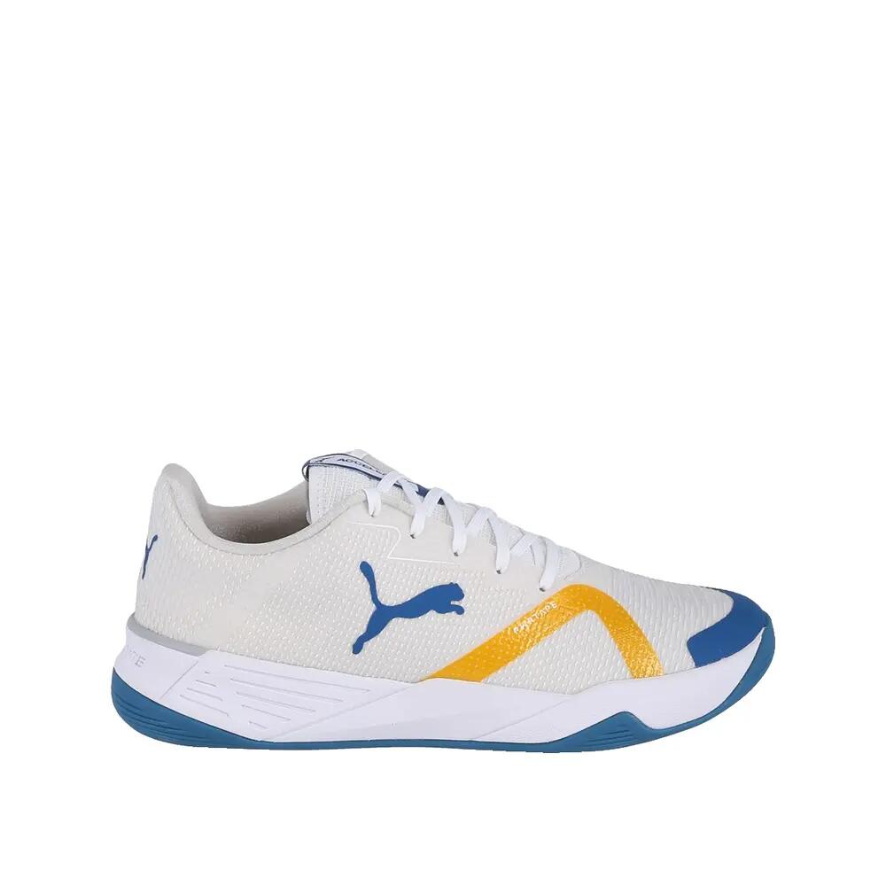 Zapatillas de balonmano PUMA Accelerate Turbo Nitro II Blancas/Azules/Naranjas 3/8