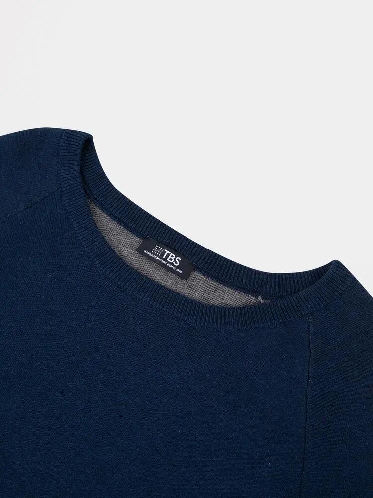 Pull encolure ronde Femme - PIARAPUL Bleu Marine 3/3