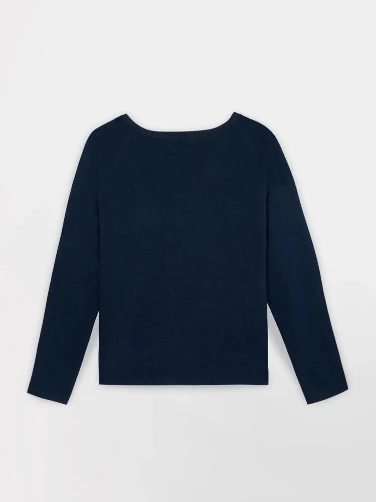 Pull encolure ronde Femme - PIARAPUL Bleu Marine 2/3