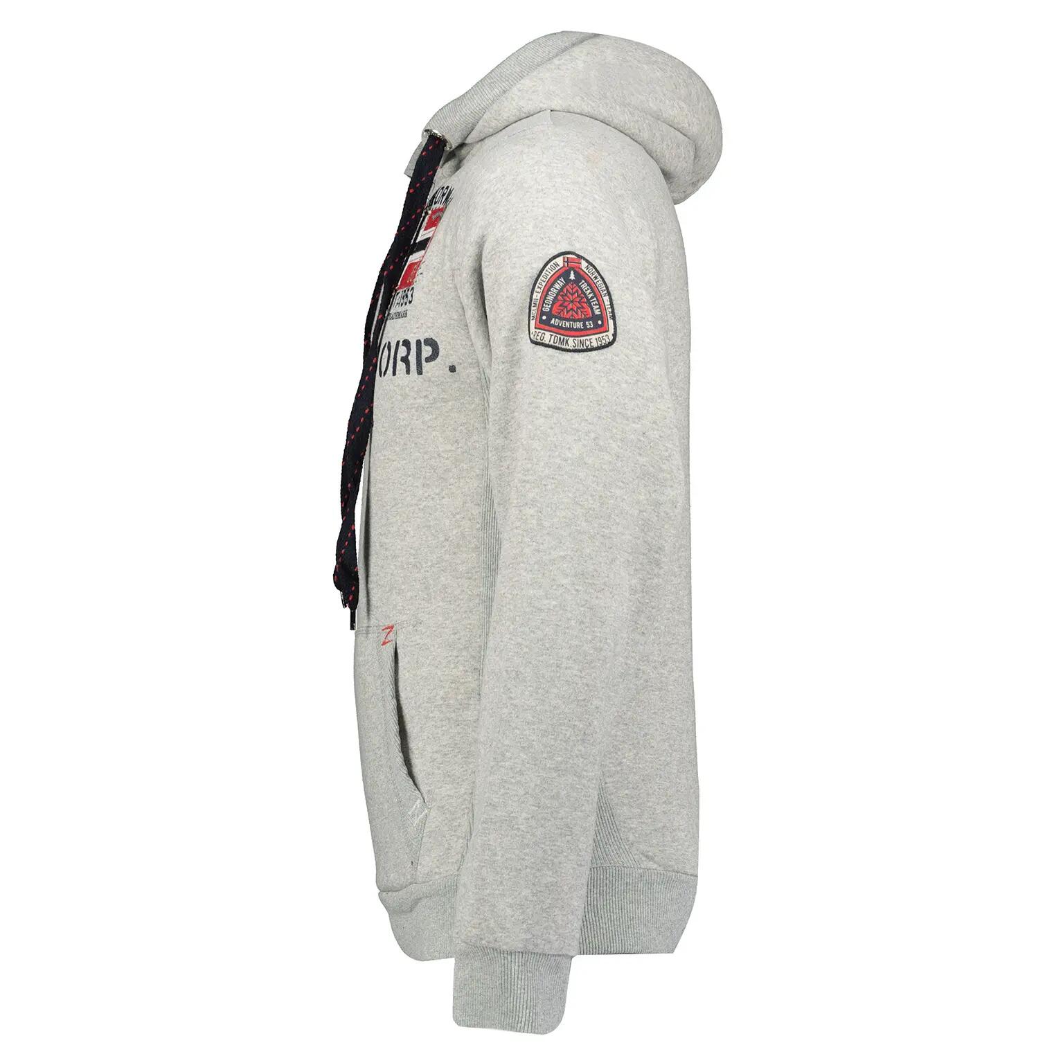 Sweatshirt für Herren – Bergtour – mit Kapuze – grau 3/4