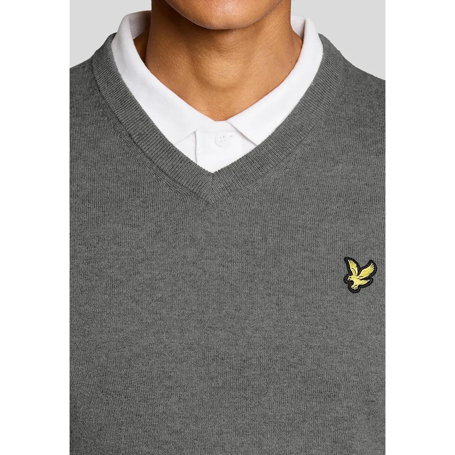 Pull col V en laine Lyle & Scott Arygle 5/6