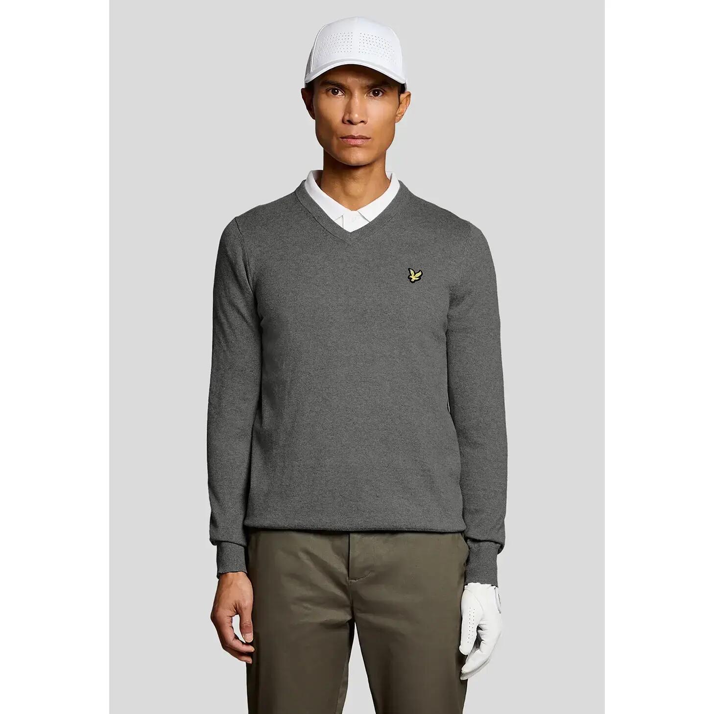 Pull col V en laine Lyle & Scott Arygle 3/6