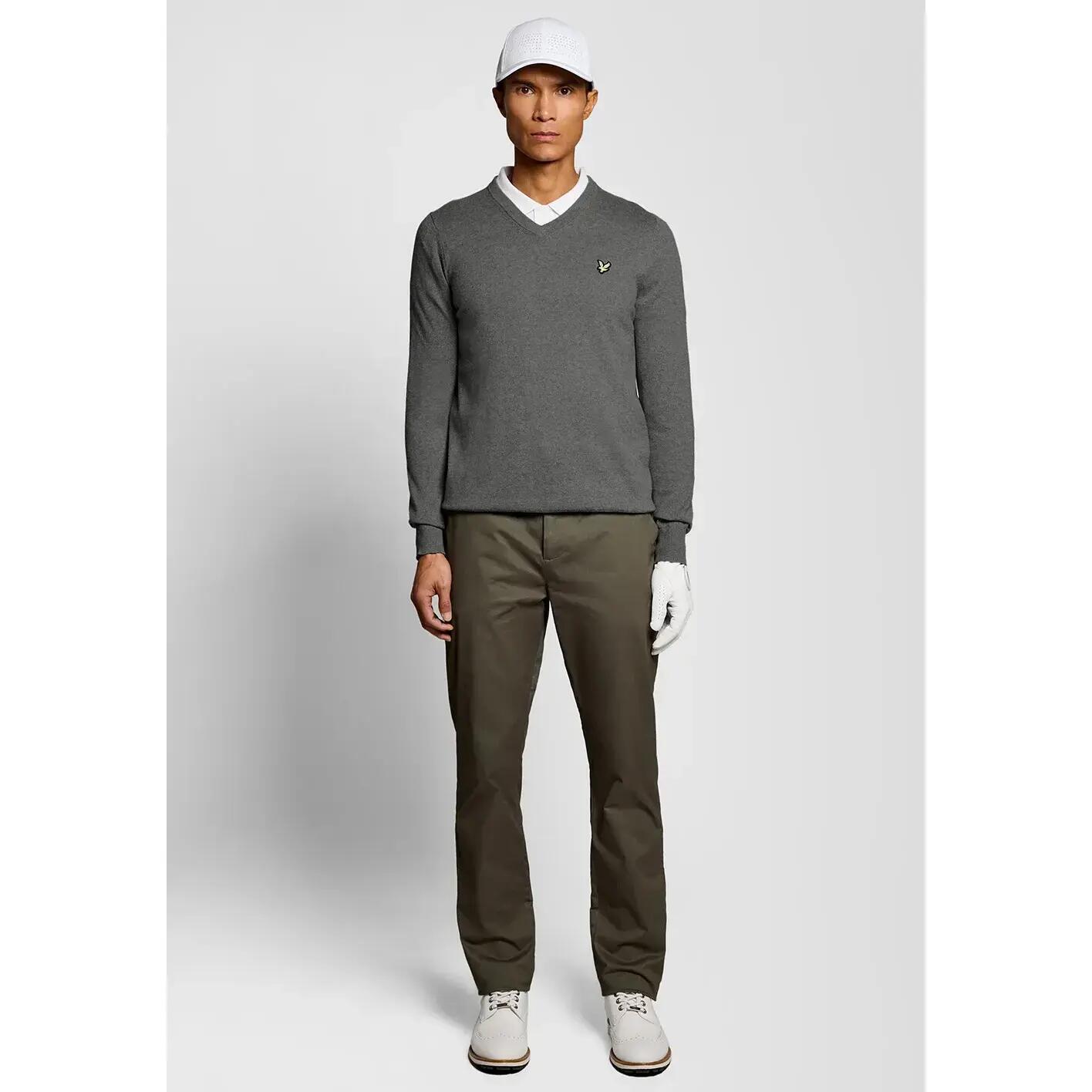 Pull col V en laine Lyle & Scott Arygle 2/6