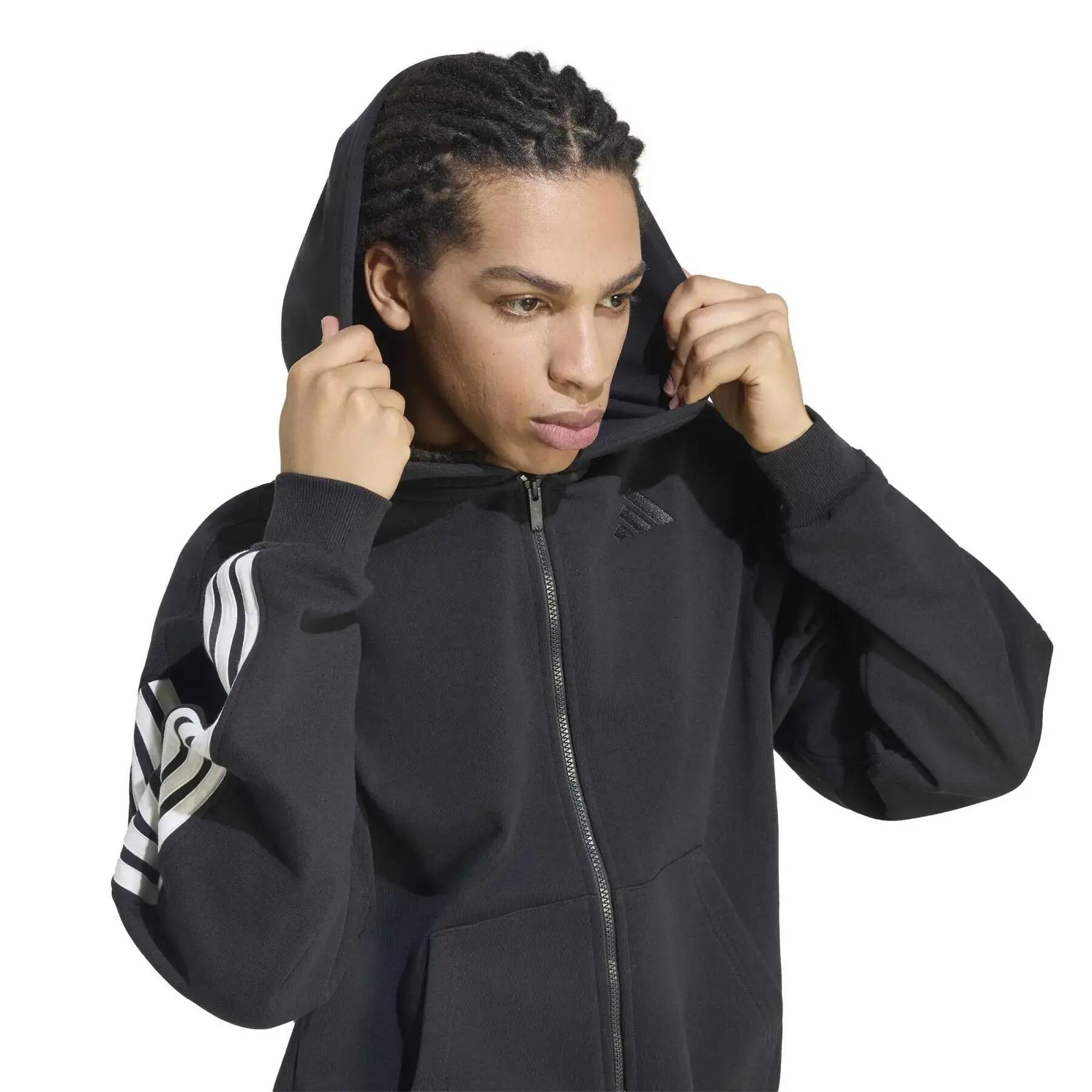 Sweatshirt à capuche full zip adidas 3-Stripes 5/6