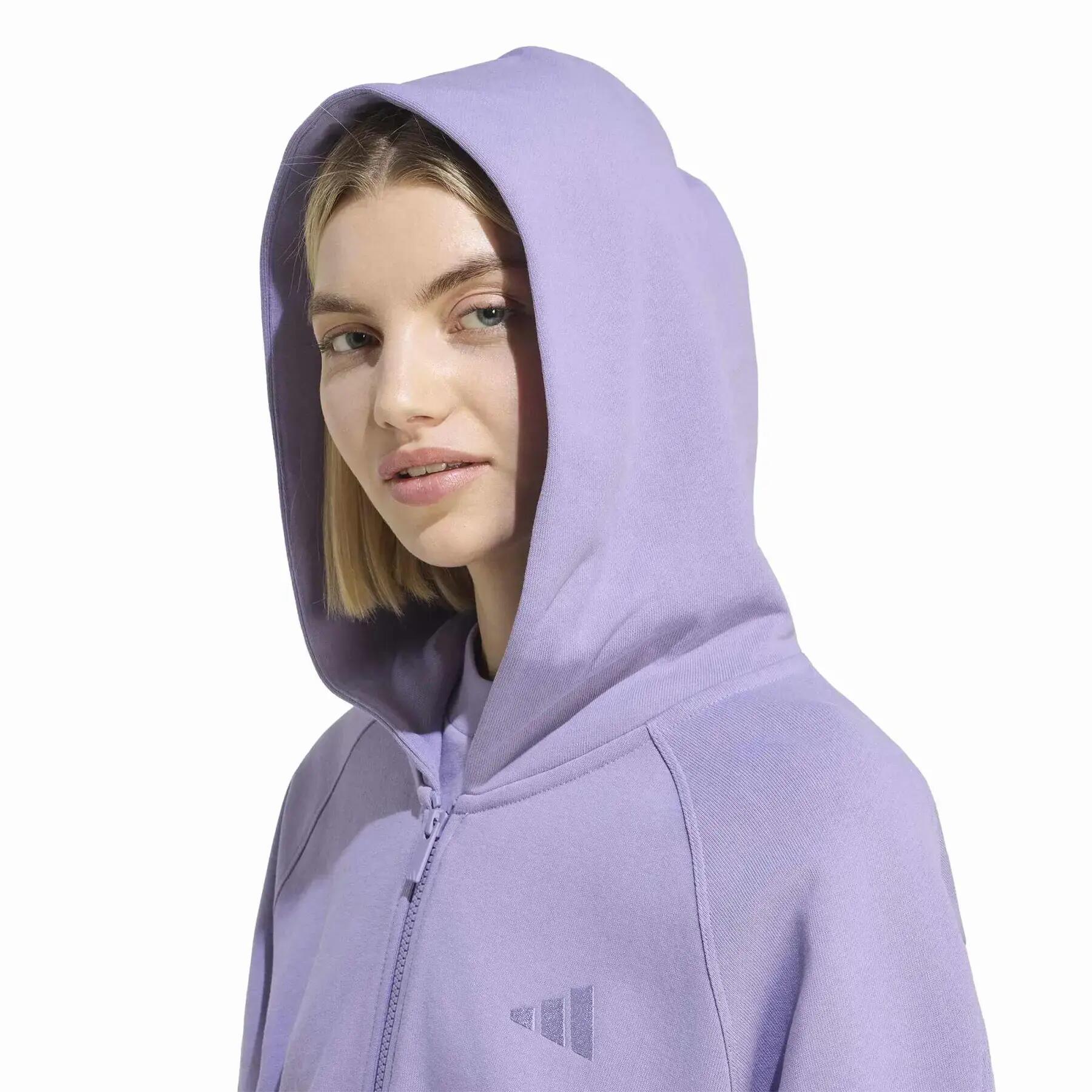 Sweatshirt à capuche full zip femme adidas 3-Stripes 5/6