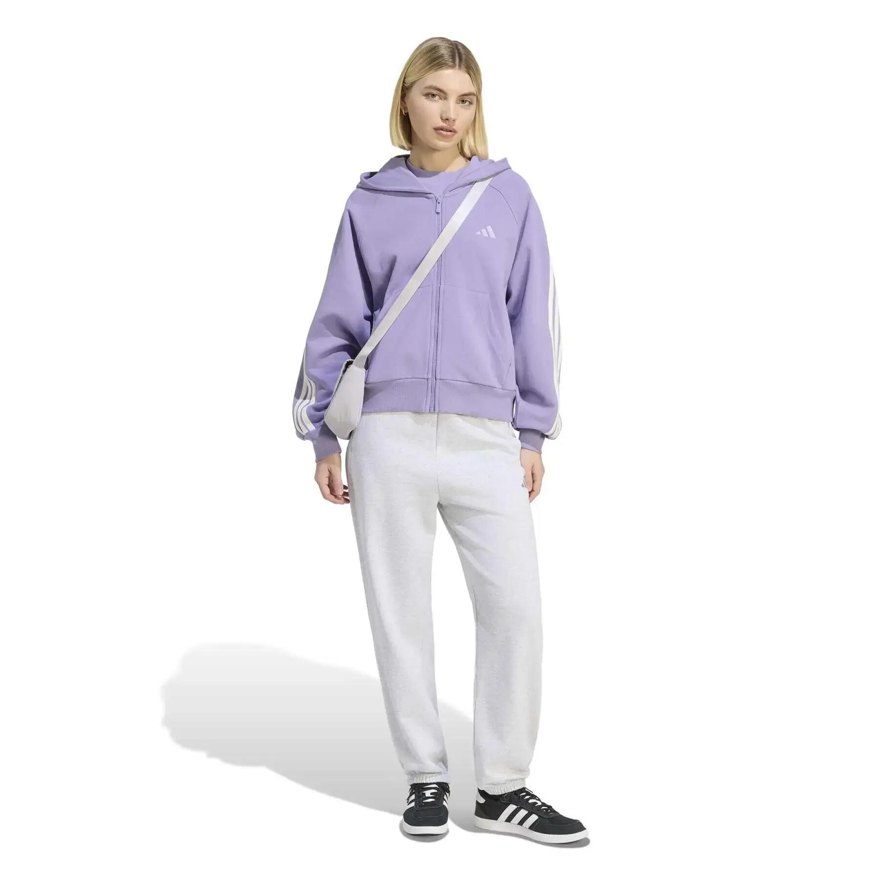Sweatshirt à capuche full zip femme adidas 3-Stripes 3/6